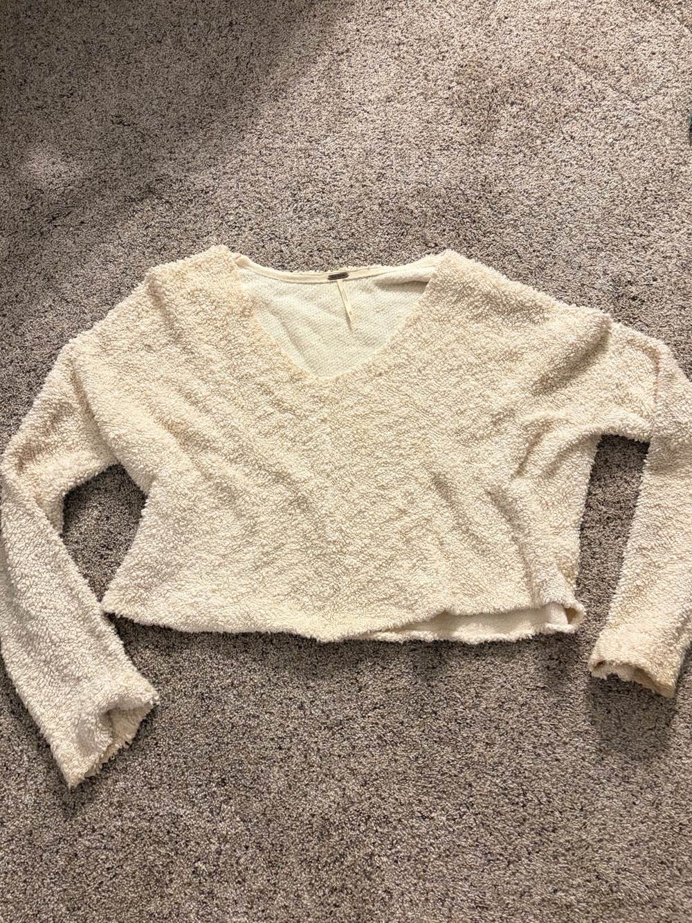 Free People Cream Textured Sweater - Size M